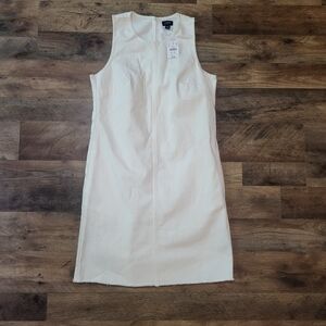 J.Crew Women's White Denim Sleeveless Frayed Hem Dress Size 00